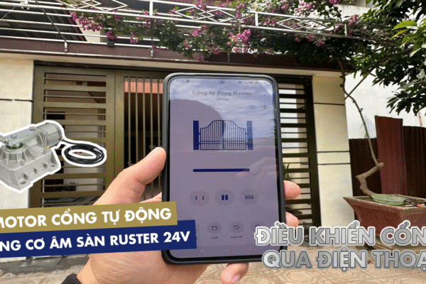 CỔNG TỰ ĐỘNG ĐIỀU KHIỂN QUA ỨNG DỤNG – MOTOR ÂM SÀN 24V/600KG | Ruster Việt Nam