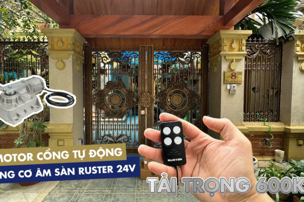 CỔNG NHÔM ĐÚC 2 CÁNH – CẢI TẠO MOTOR ÂM SÀN 24V/600KG | Ruster Việt Nam